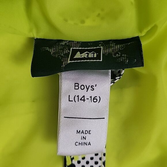 REI geometric print outer shell zip up jacket Boys Size L - Picture 8 of 11